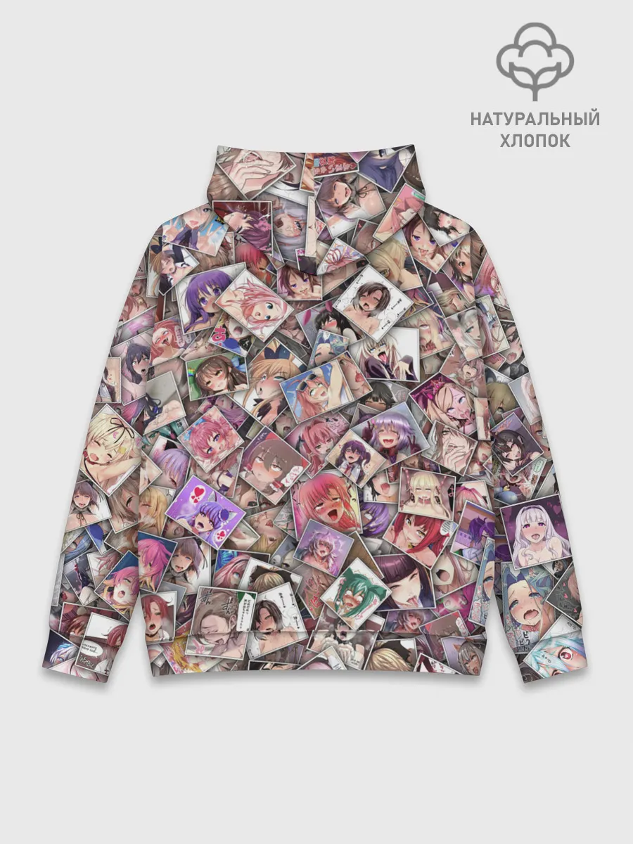 Худи мужской база хлопок / Ахегао цвет