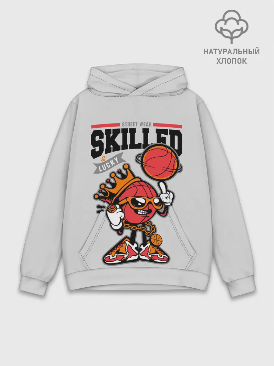 Худи мужской база хлопок / Skilled and lucky