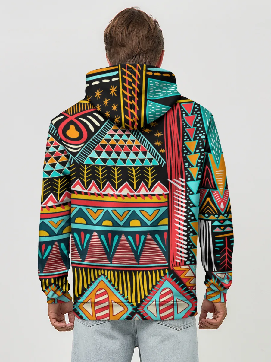 Худи мужской база хлопок / Африканский стиль