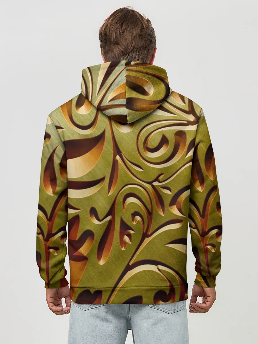 Худи мужской база хлопок / Вырез по дереву