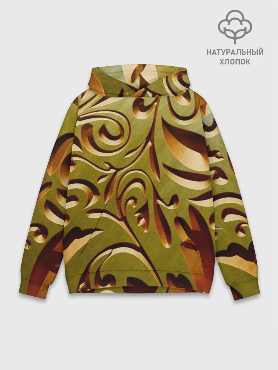 Худи мужской база хлопок / Вырез по дереву