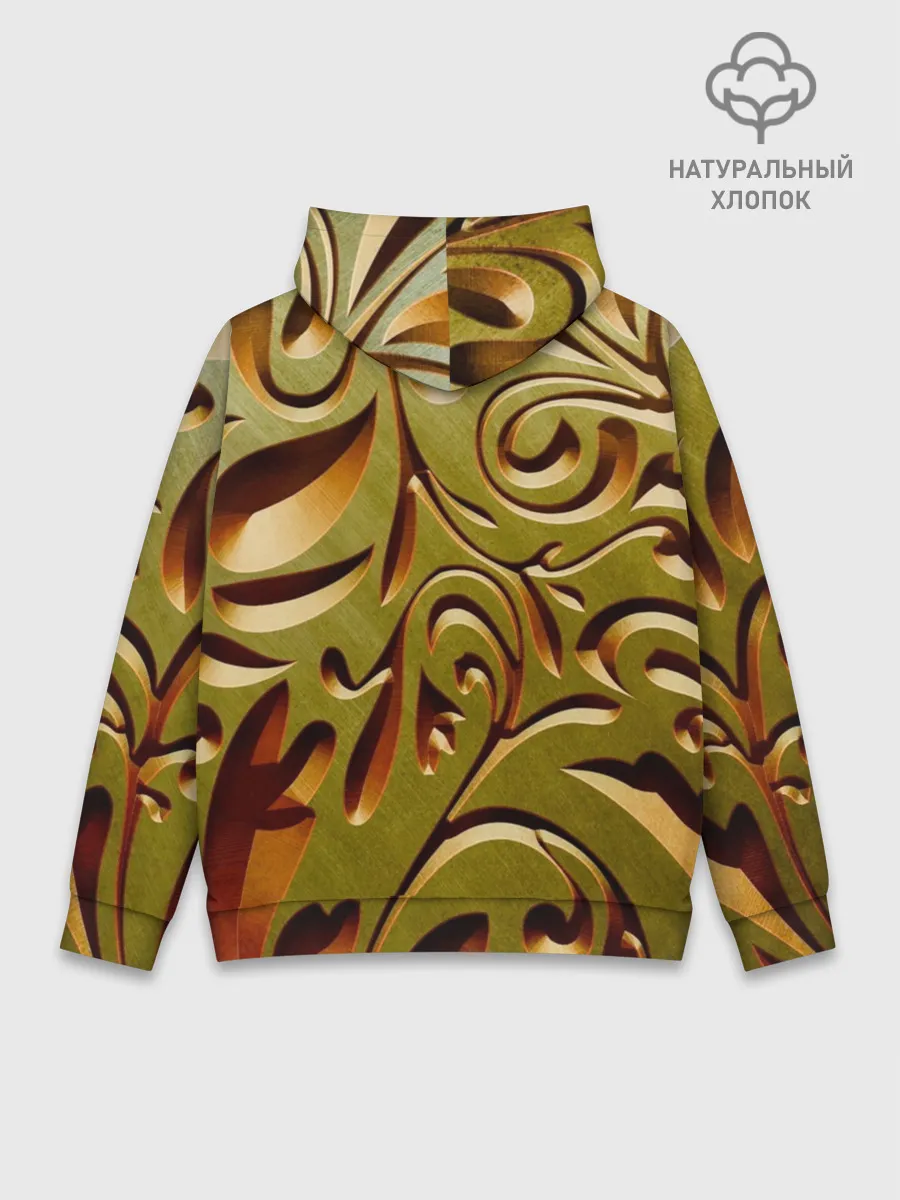 Худи мужской база хлопок / Вырез по дереву