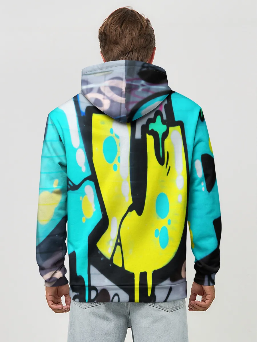 Худи мужской база хлопок / Кислотный арт