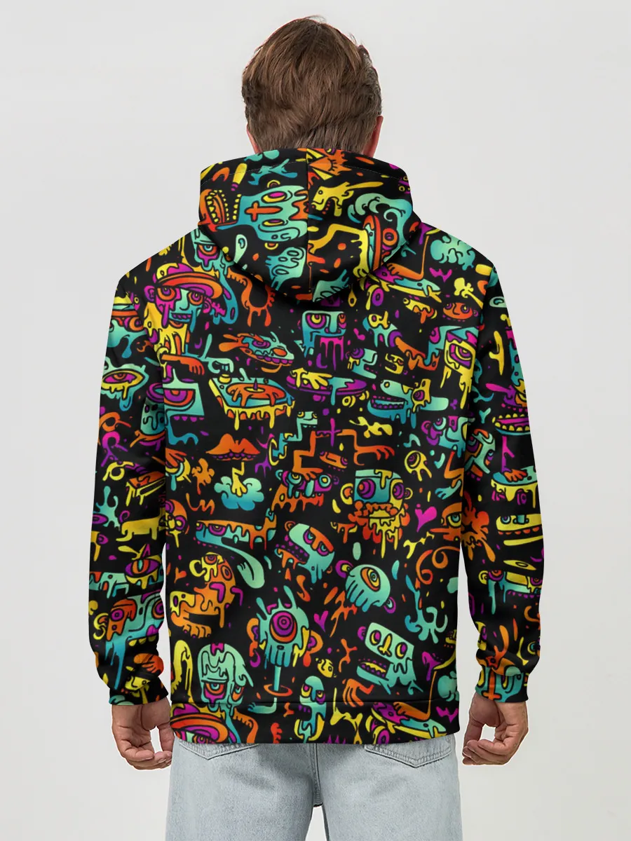 Худи мужской база хлопок / Кислотный Диджей