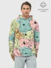 Худи мужской база хлопок / Акварельные Зайки