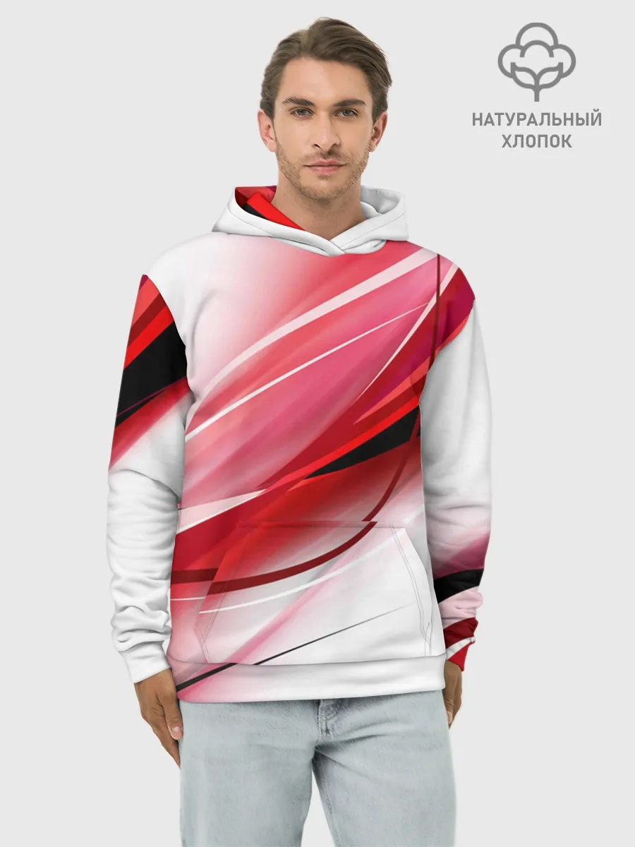 Худи мужской база хлопок / Красная линия