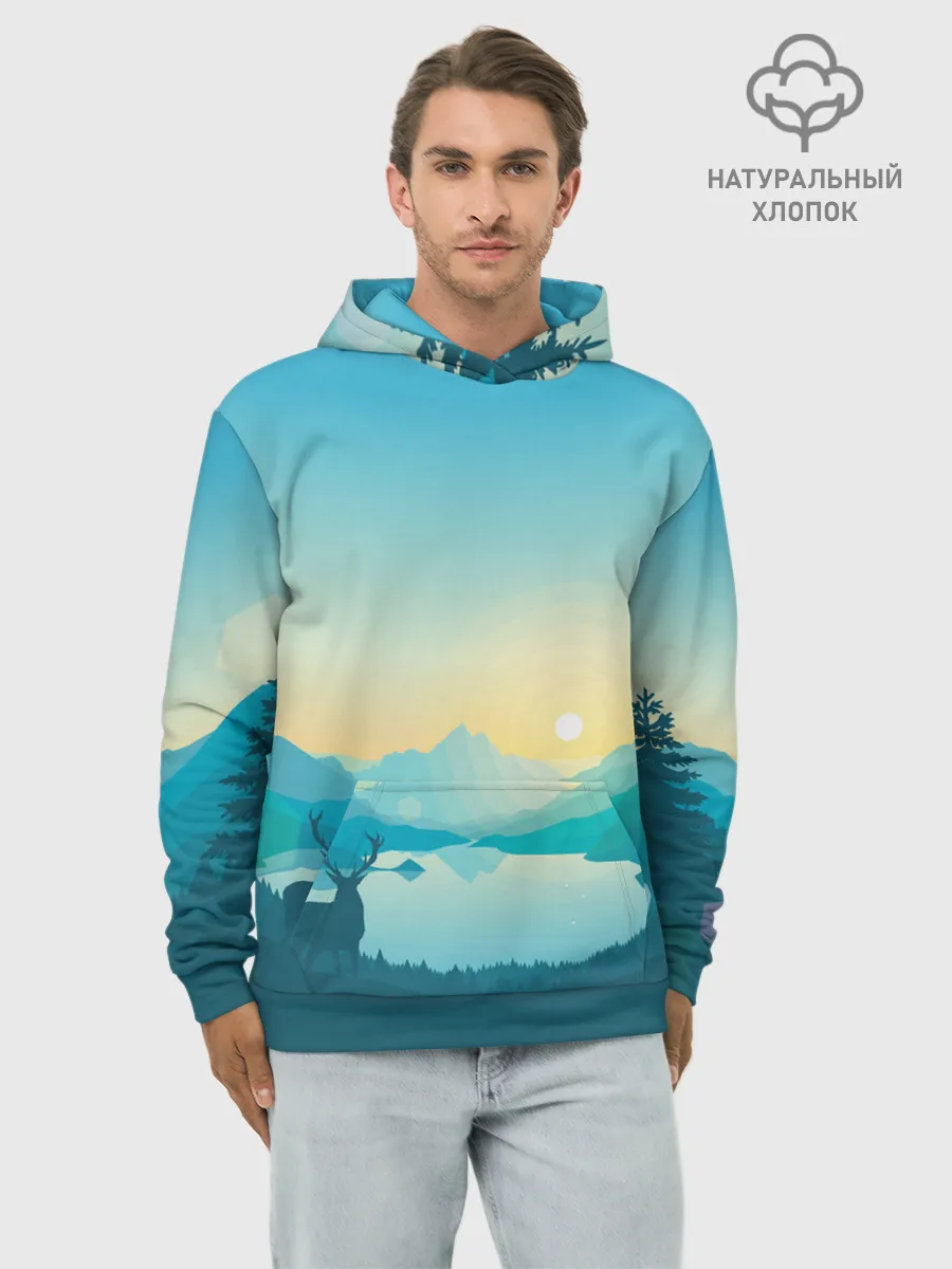 Худи мужской база хлопок / Векторная природа