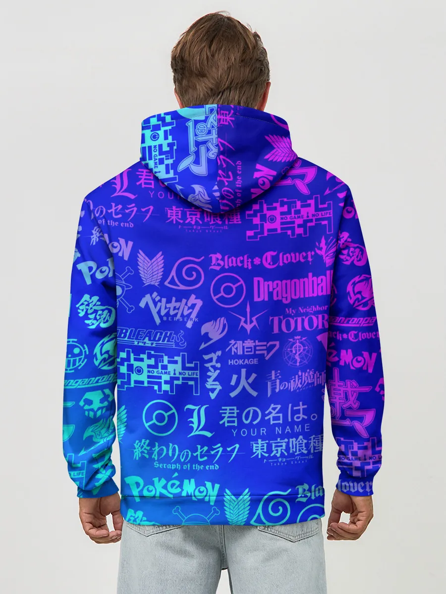 Худи мужской база хлопок / ЛОГО АНИМЕ МУЛЬТФИЛЬМОВ