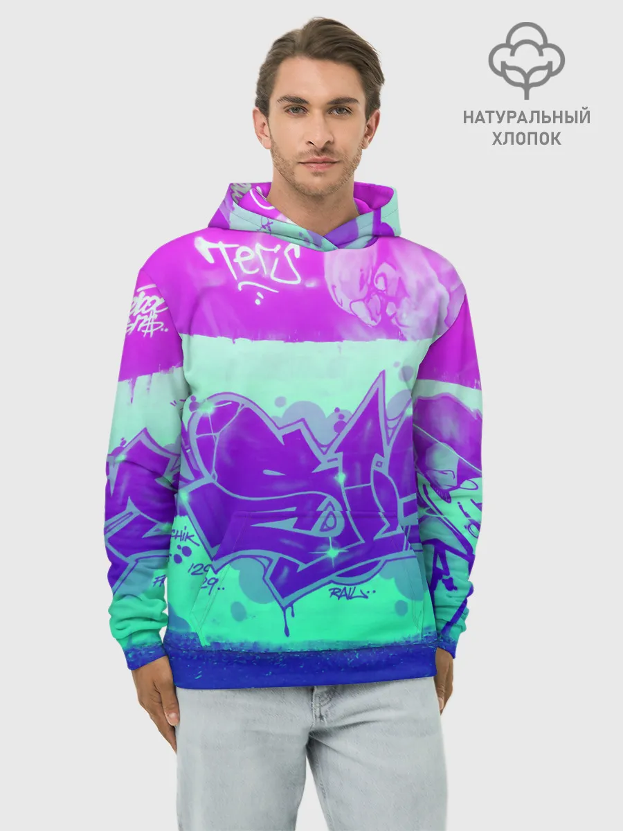 Худи мужской база хлопок / color neon collection