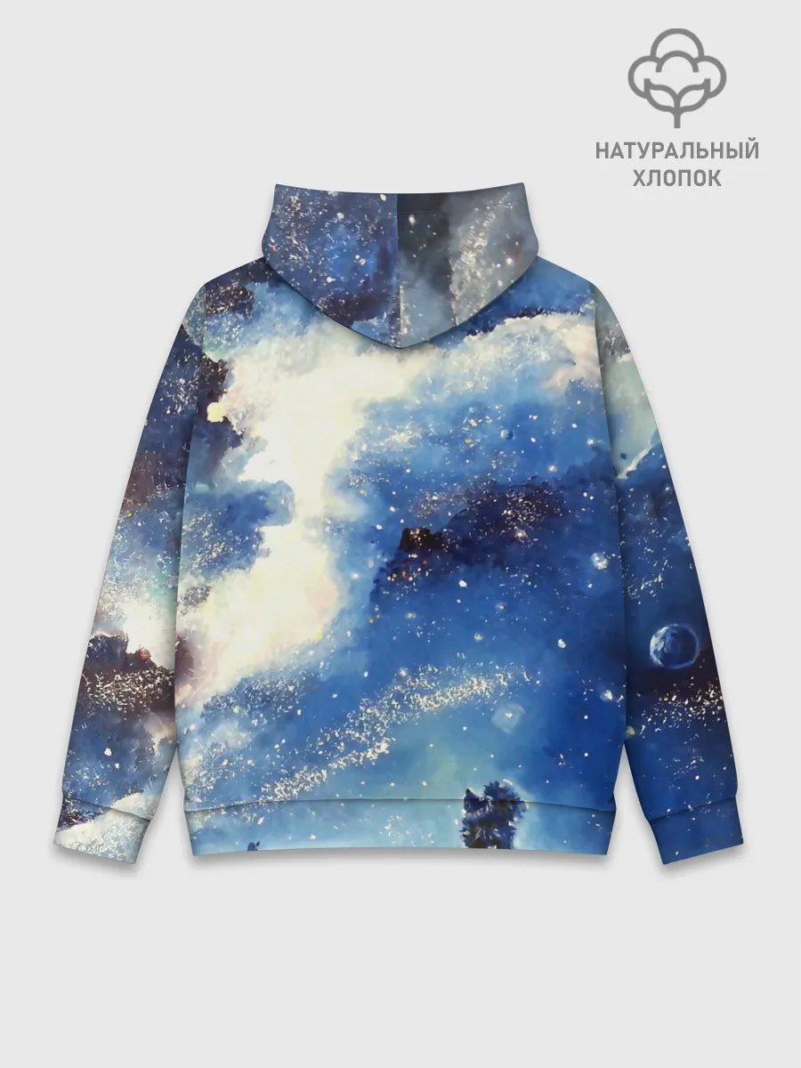 Худи мужской база хлопок / Ёжик в космосе