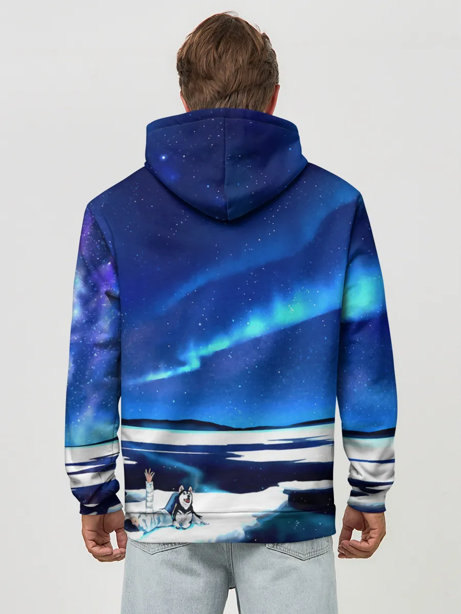 Худи мужской база хлопок / Мальчик и Хаски