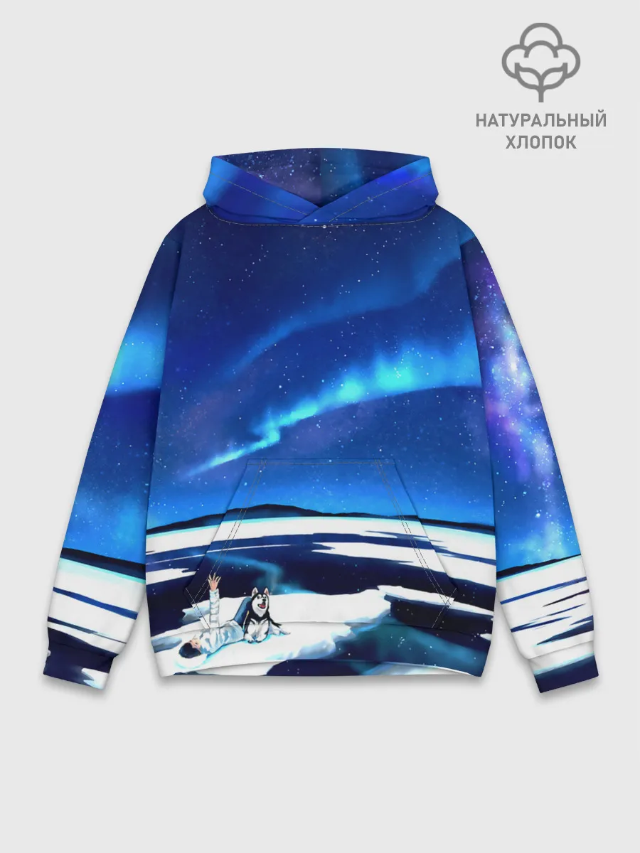 Худи мужской база хлопок / Мальчик и Хаски