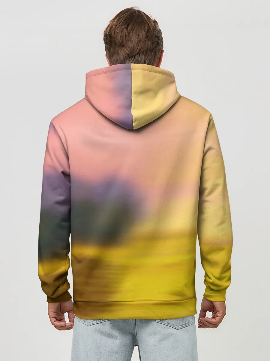 Худи мужской база хлопок / Дракончик на берегу озера