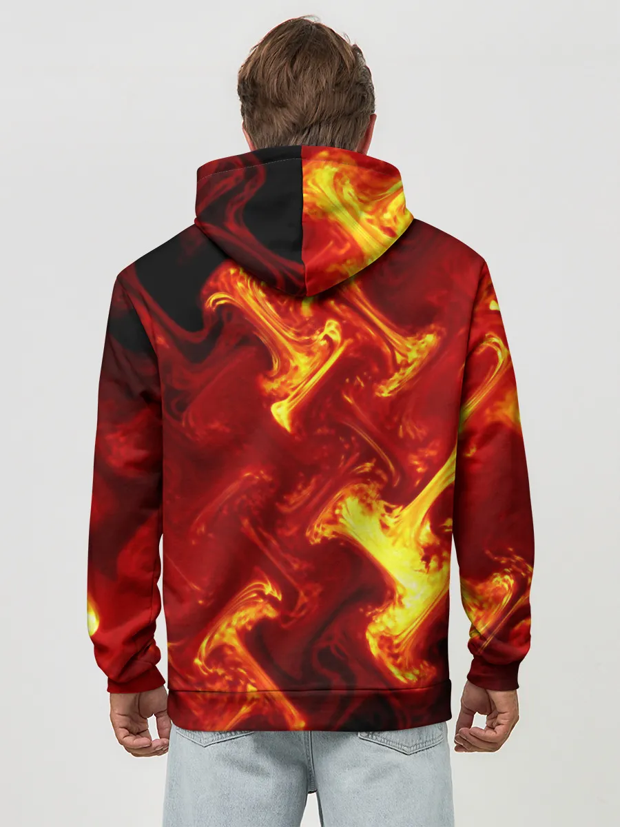 Худи мужской база хлопок / Огненная лава