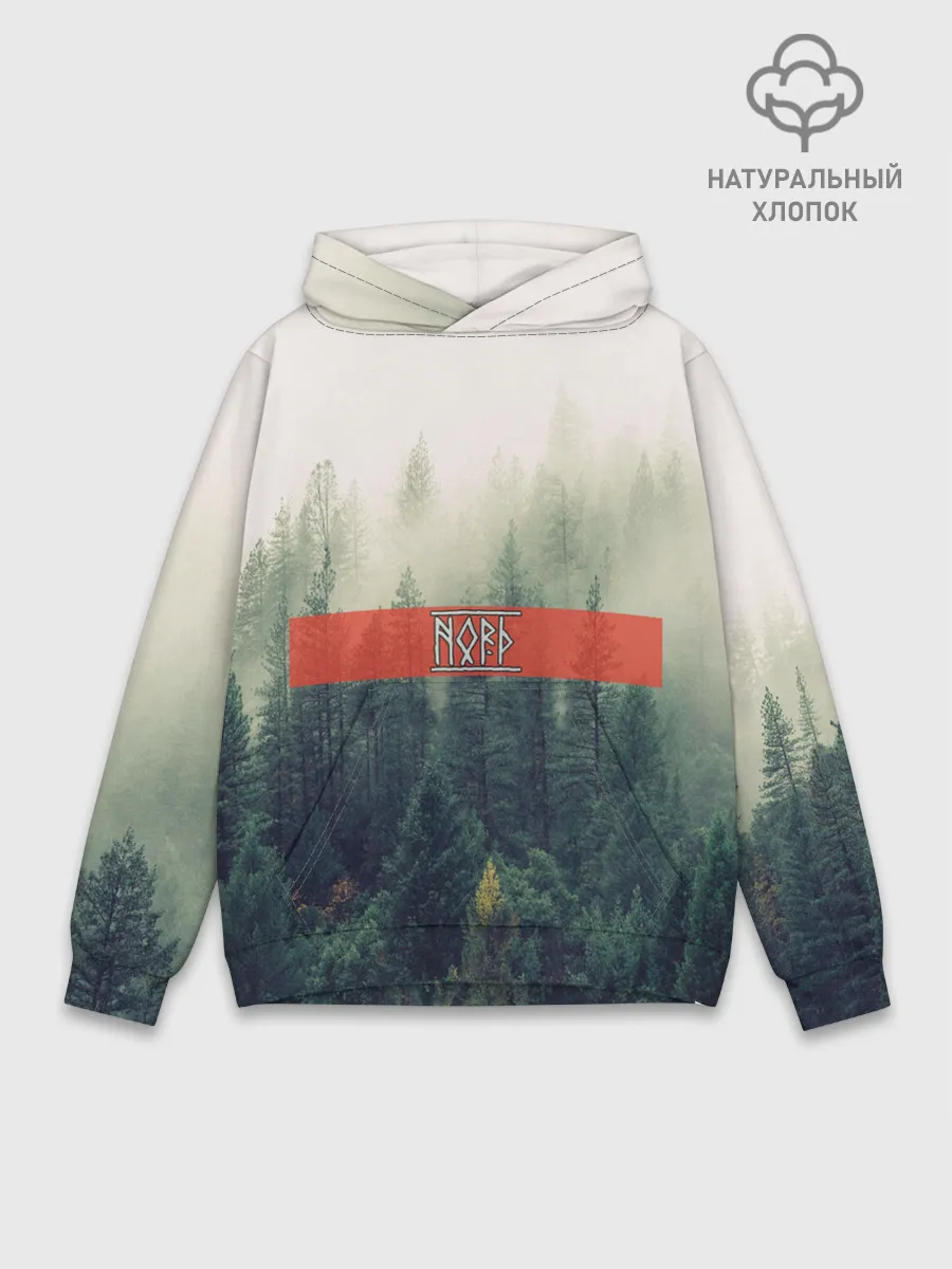 Худи мужской база хлопок / Северный лес
