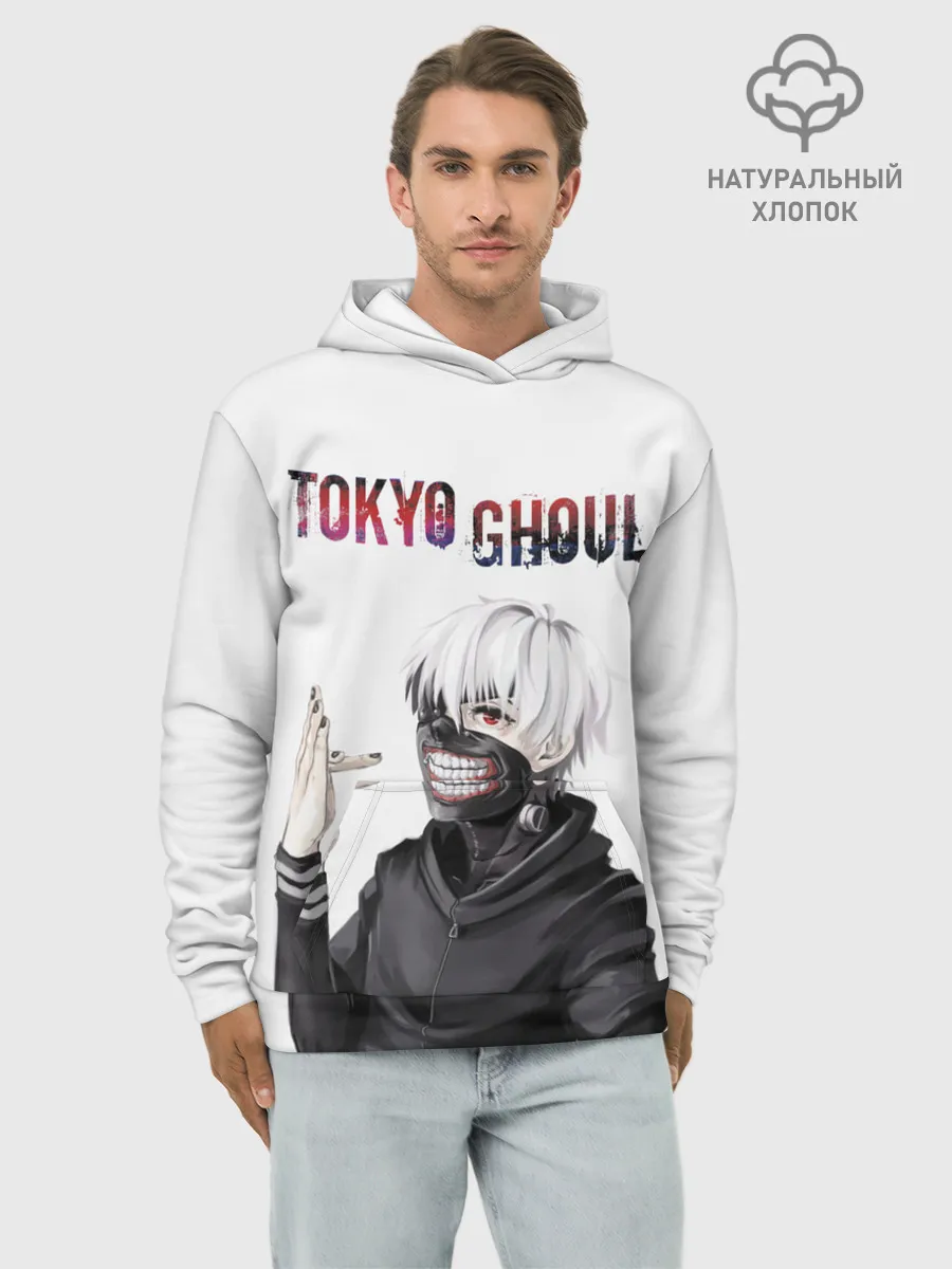 Худи мужской база хлопок / Kaneki Ken в профиль