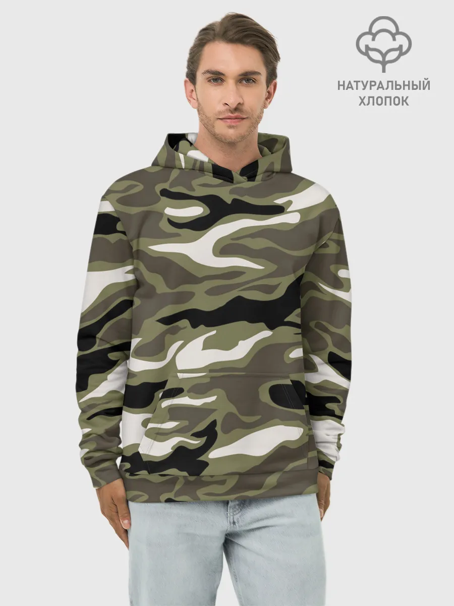 Худи мужской база хлопок / Камуфляж