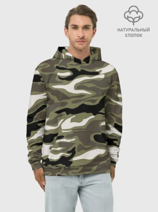 Худи мужской база хлопок / Камуфляж