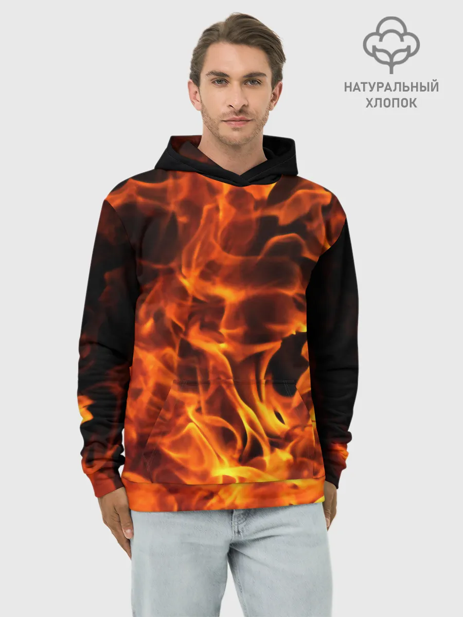 Худи мужской база хлопок / огонь