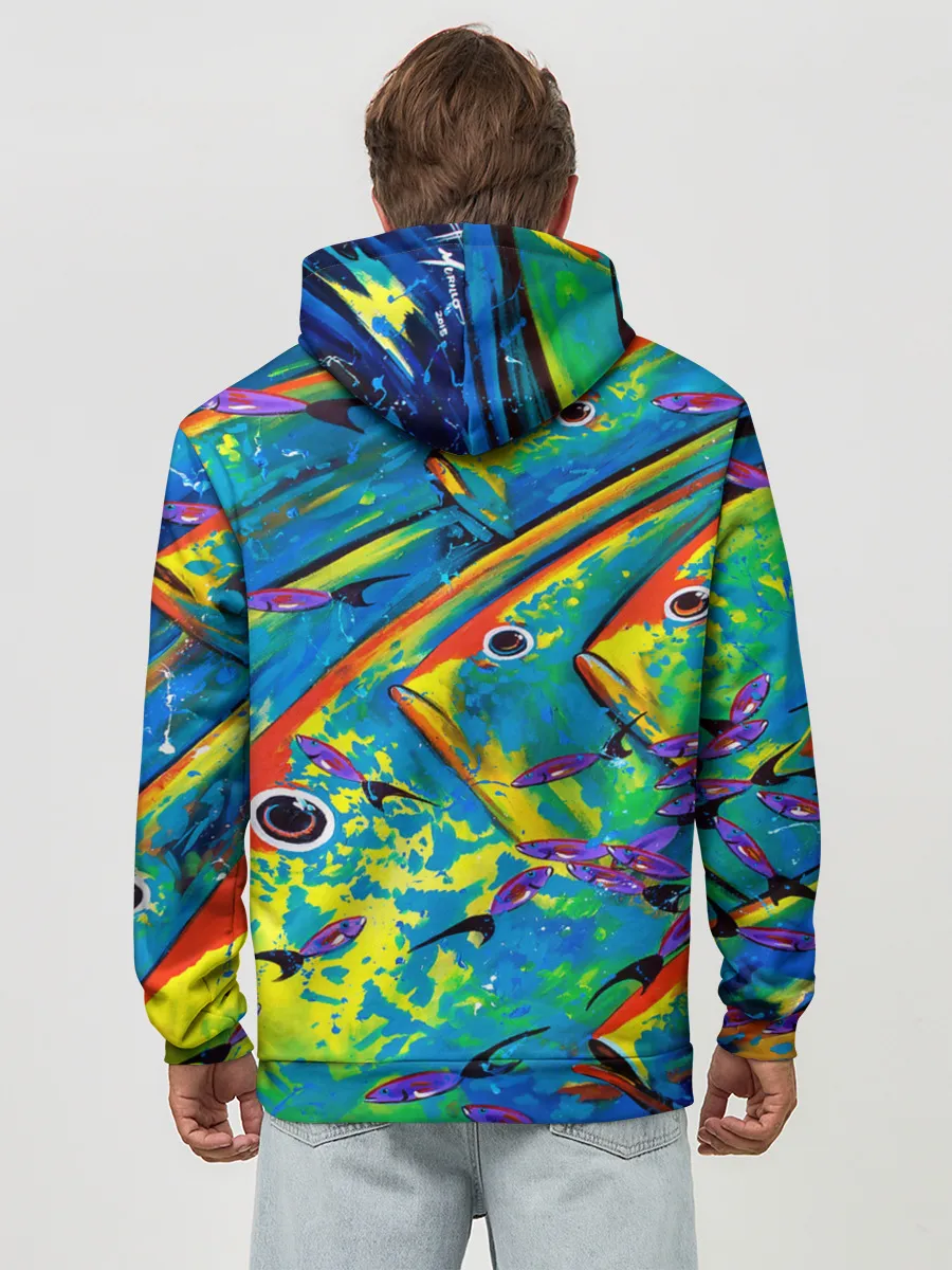 Худи мужской база хлопок / Рыбы