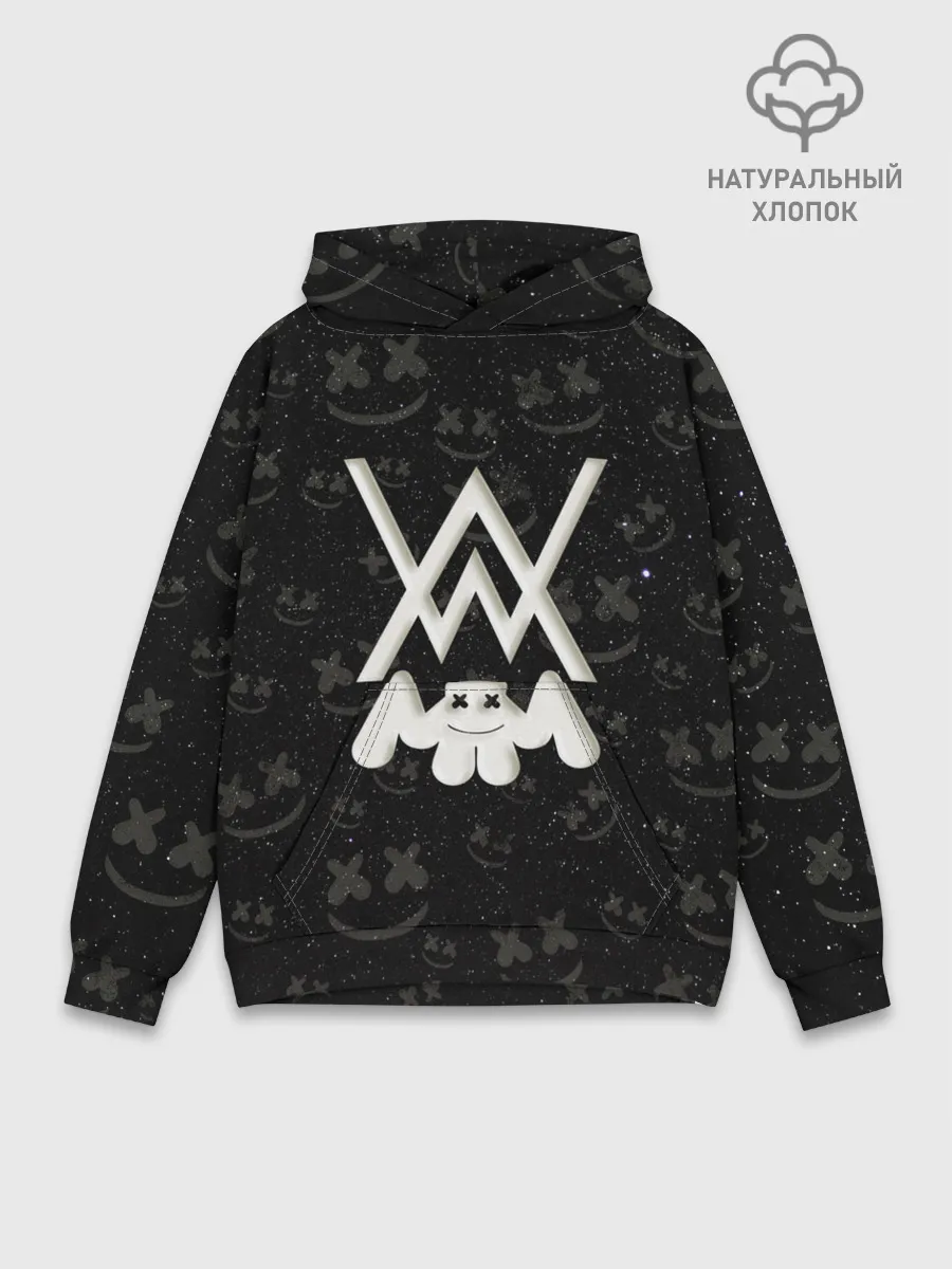 Худи мужской база хлопок / Alan Walker & Marshmello