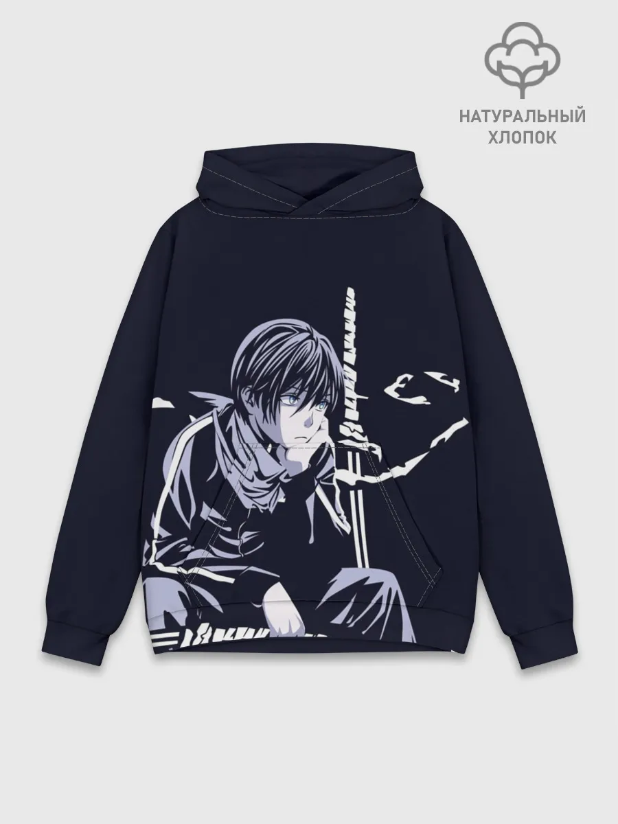 Худи мужской база хлопок / Грустный Ято. Бездомный Бог