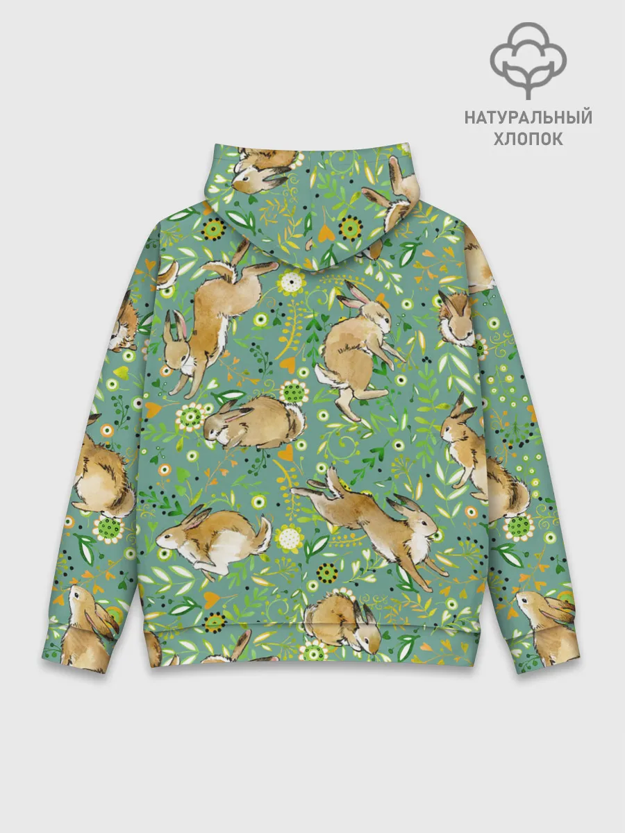 Худи мужской база хлопок / Милые зайчата