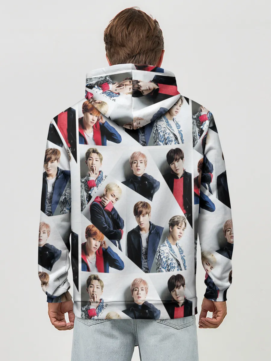 Худи мужской база хлопок / BTS COLLAGE