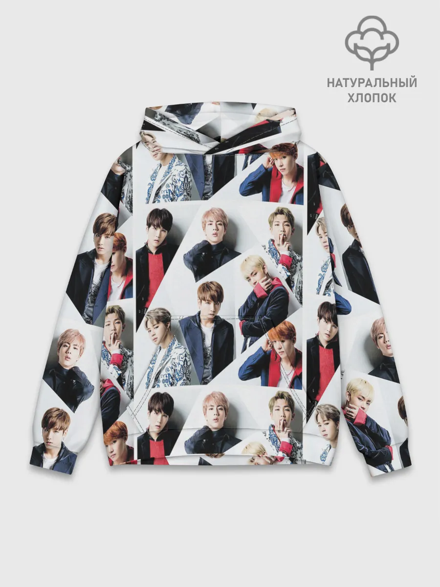Худи мужской база хлопок / BTS COLLAGE