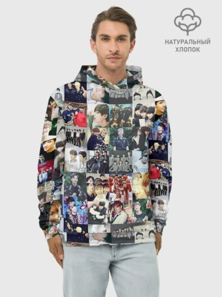 Худи мужской база хлопок / BTS Collage