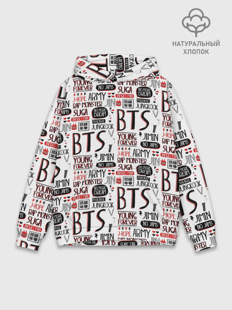 Худи мужской база хлопок / BTS Collage