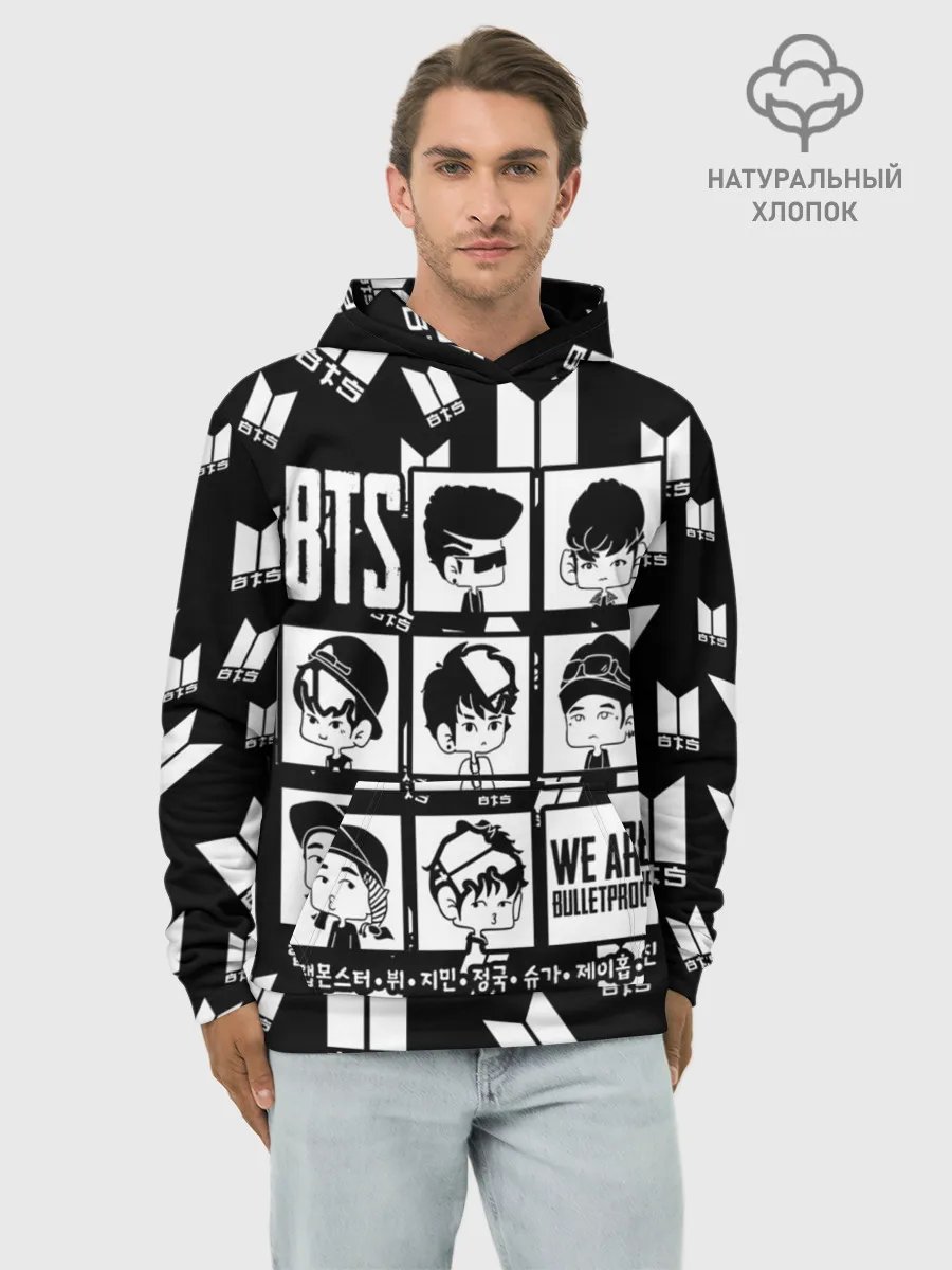Худи мужской база хлопок / BTS WE ARE BULLETPROOF