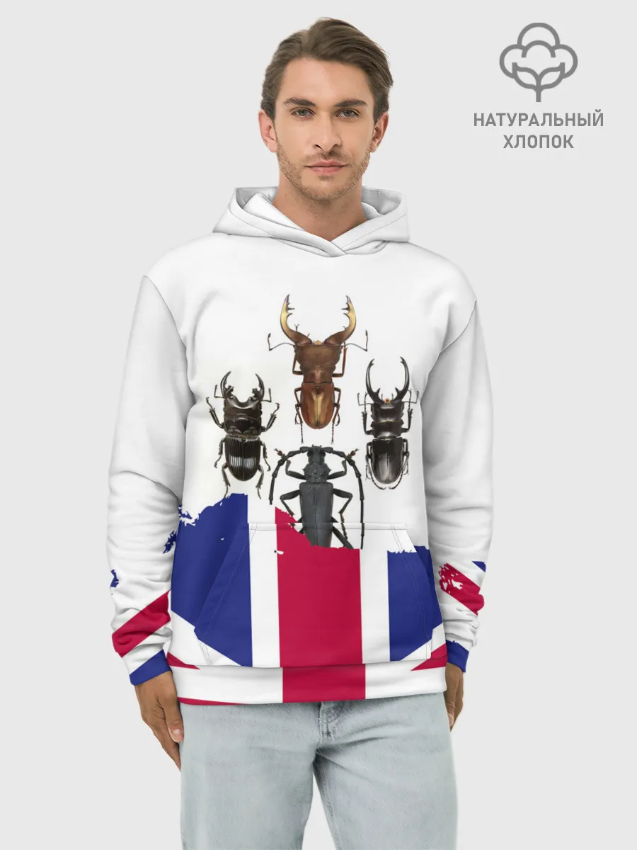 Худи мужской база хлопок / Жуки