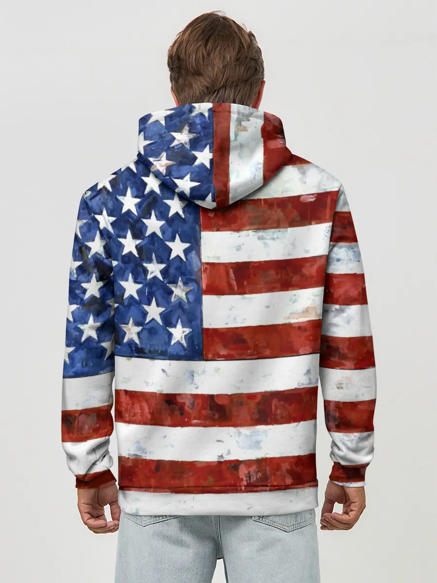 Худи мужской база хлопок / США ФЛАГ