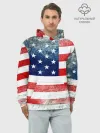 Худи мужской база хлопок / Америка Флаг