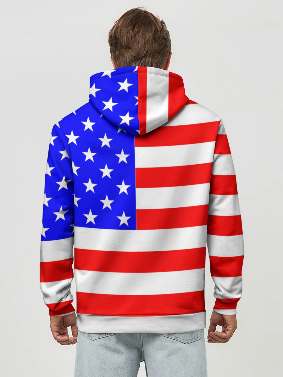 Худи мужской база хлопок / АМЕРИКАНСКИЙ ФЛАГ