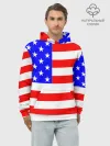 Худи мужской база хлопок / АМЕРИКАНСКИЙ ФЛАГ