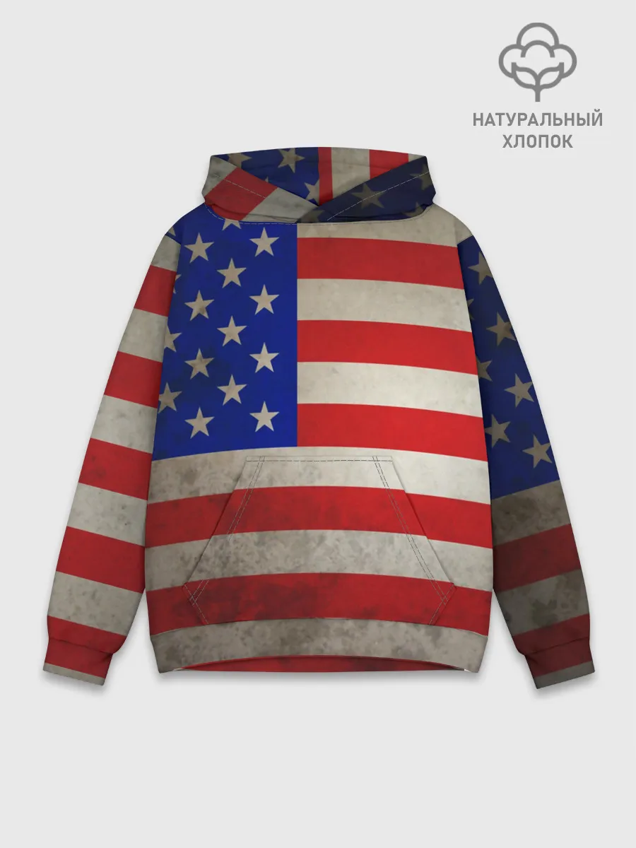 Худи мужской база хлопок / Американский флаг