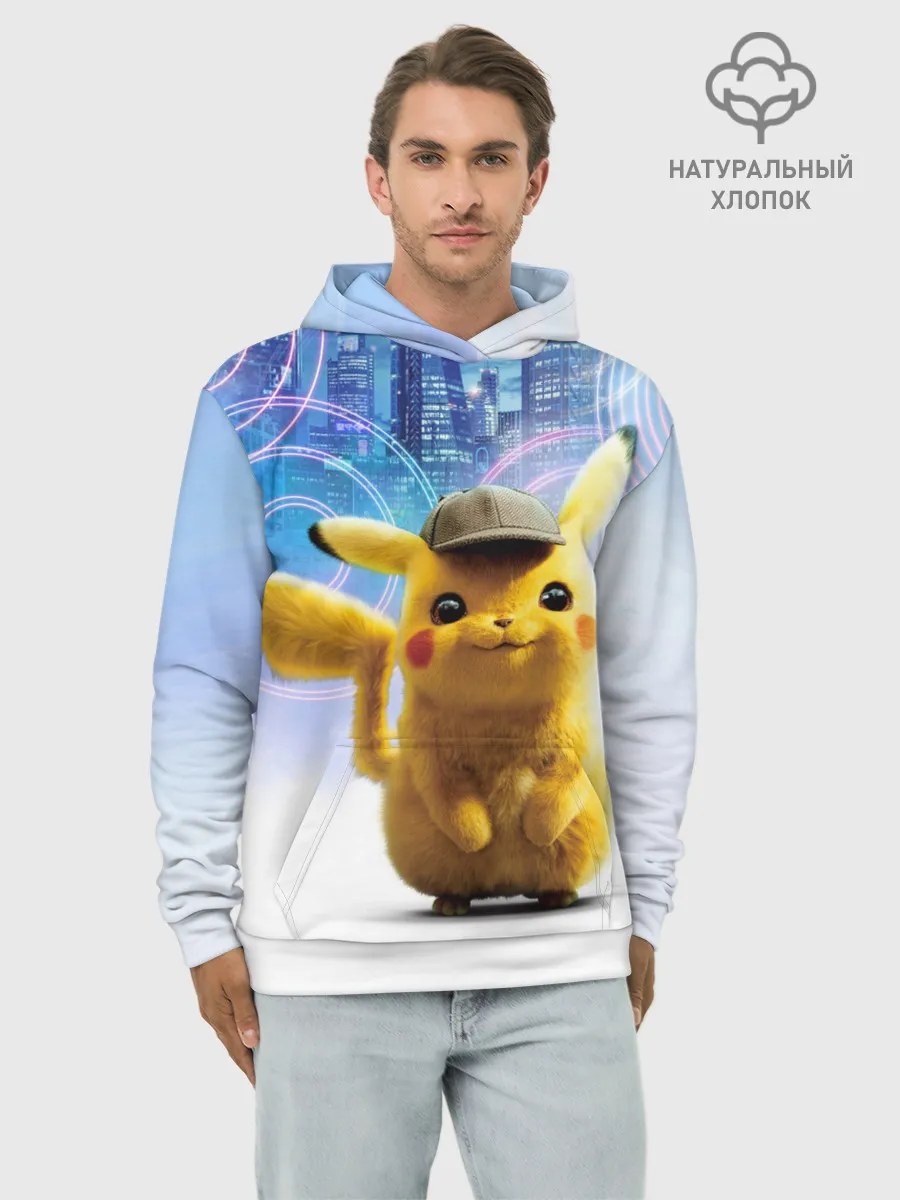 Худи мужской база хлопок / Pikachu Detective