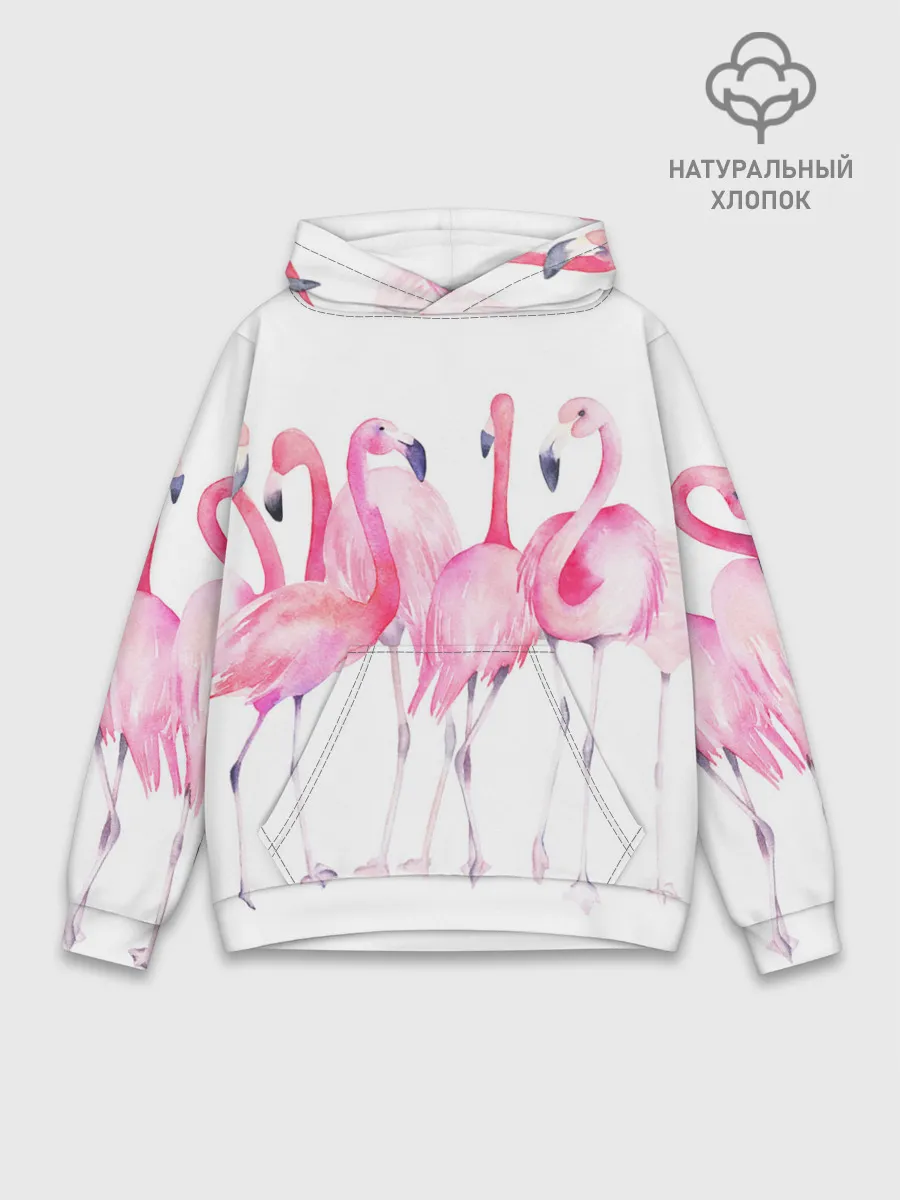 Худи мужской база хлопок / Фламинго