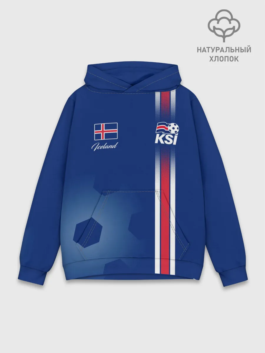 Худи мужской база хлопок / Сборная Исландии
