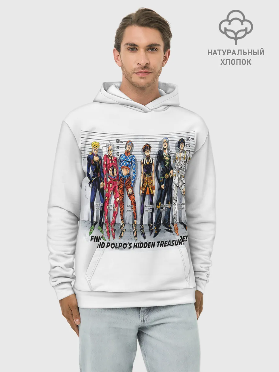Худи мужской база хлопок / JoJo Bizarre Adventure