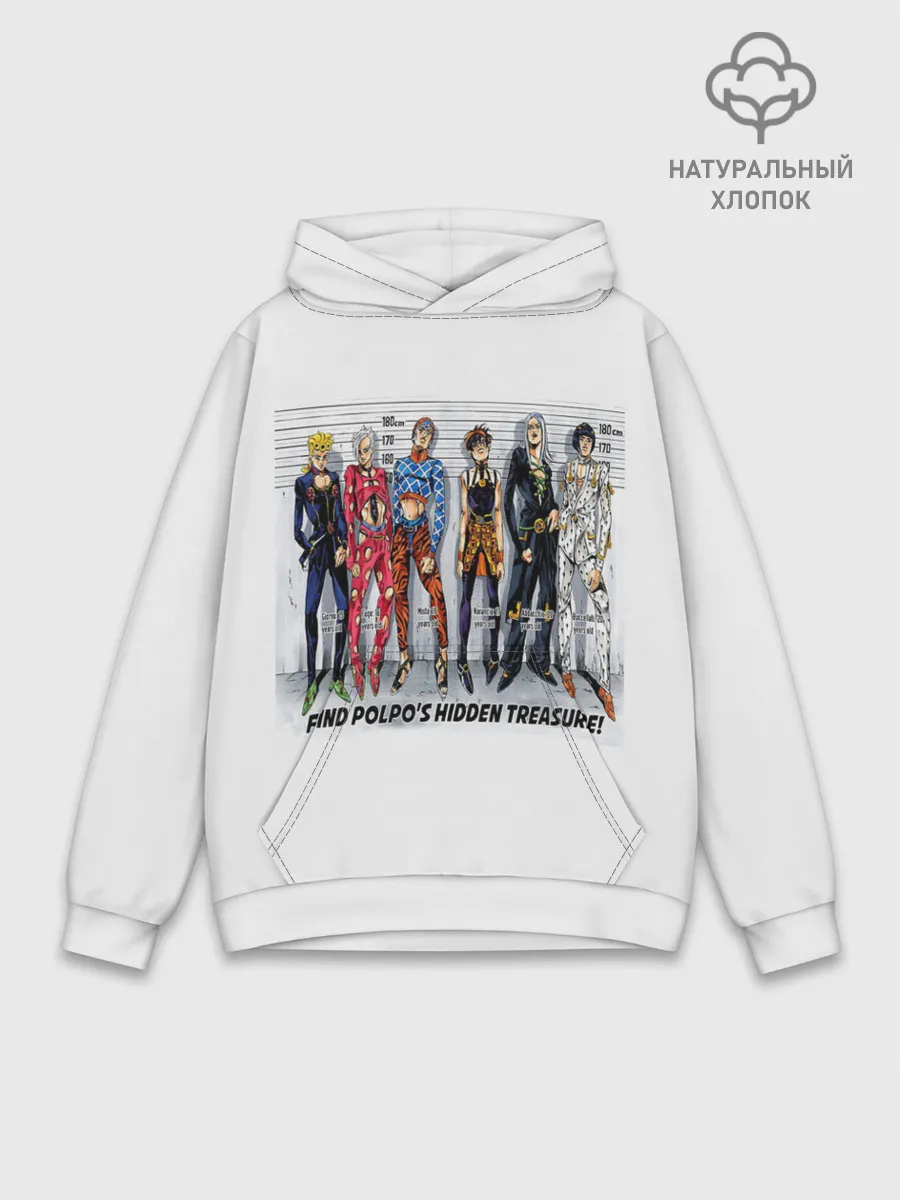 Худи мужской база хлопок / JoJo Bizarre Adventure