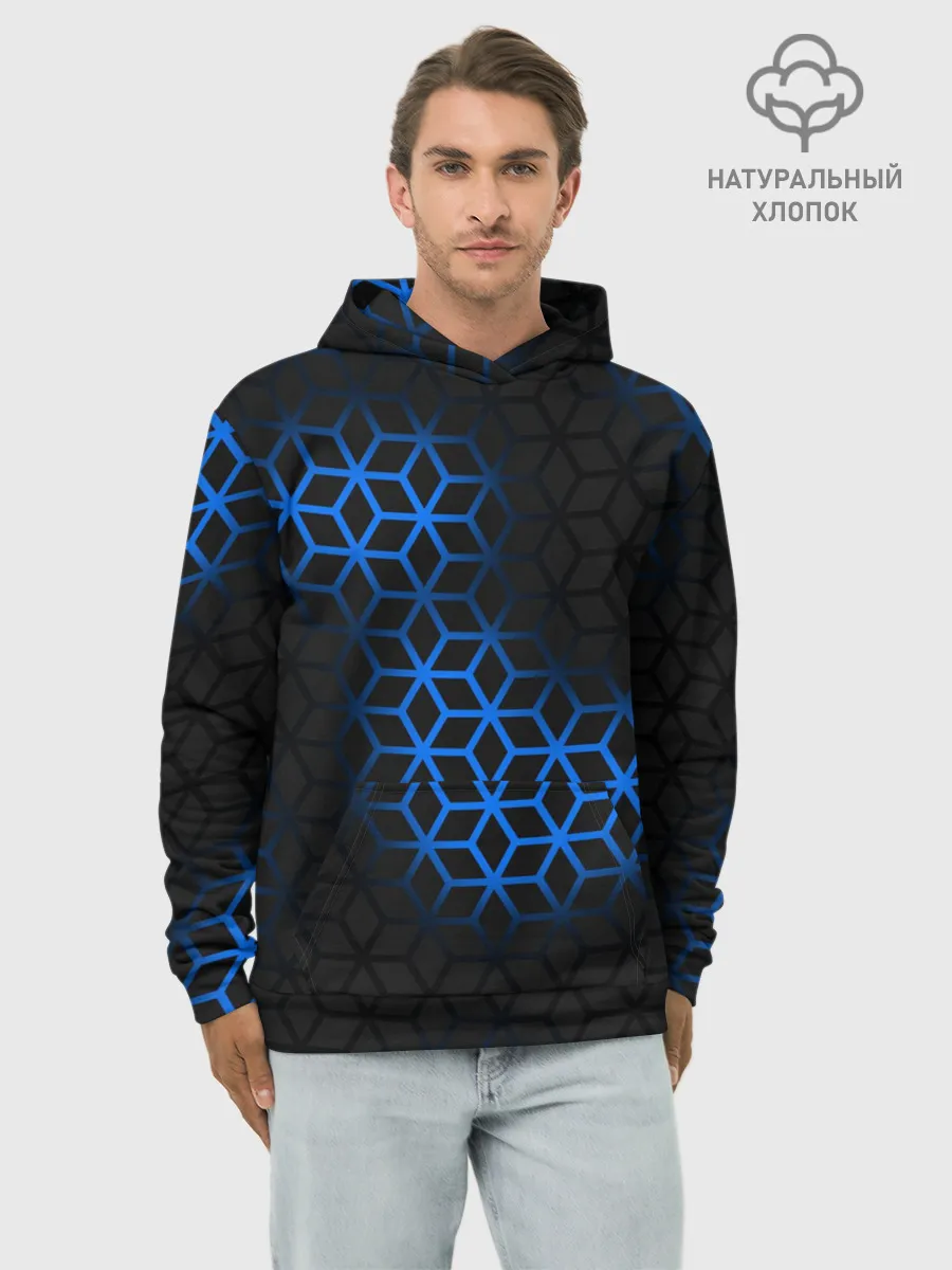Худи мужской база хлопок / СТАЛЬНАЯ БРОНЯ РОМБАМИ