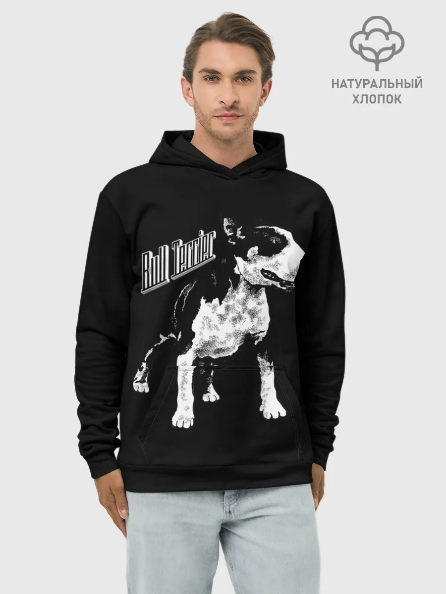 Худи мужской база хлопок / Бультерьер