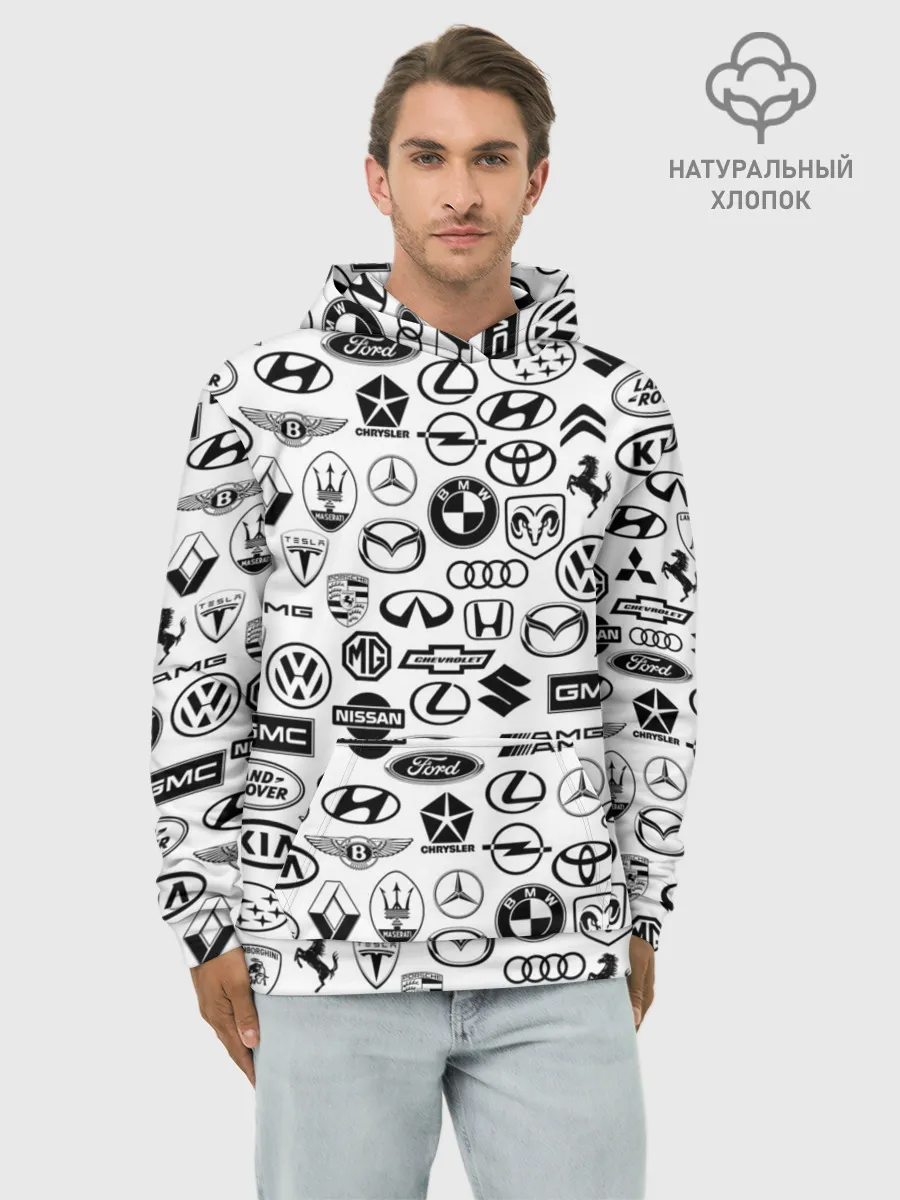 Худи мужской база хлопок / ЛОГОТИПЫ АВТО