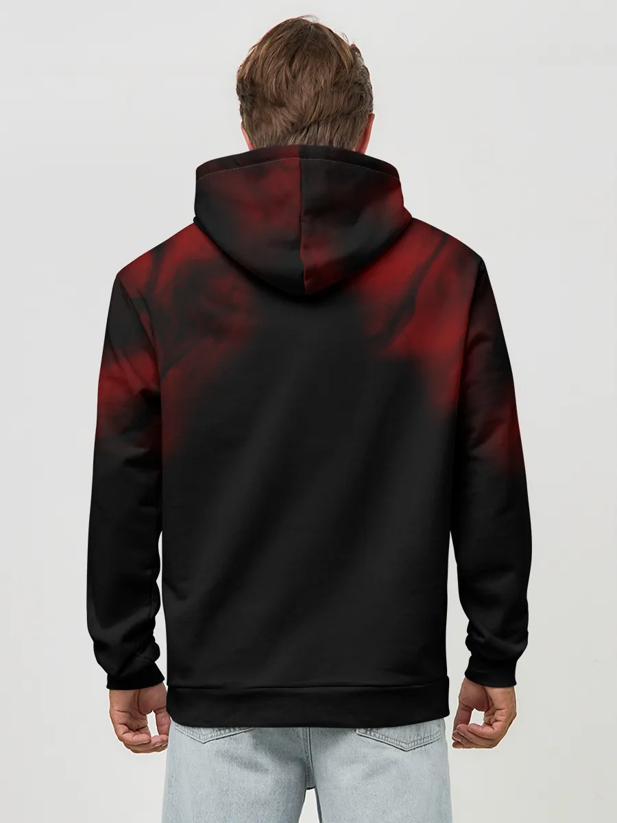 Худи мужской база хлопок / Красное солнце Ванпанчмен