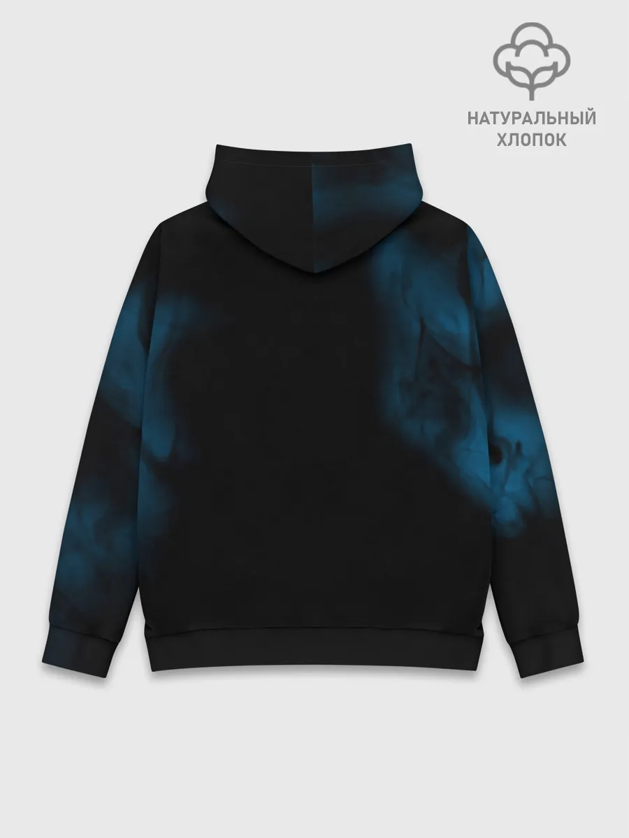 Худи мужской база хлопок / Синий Сайтама