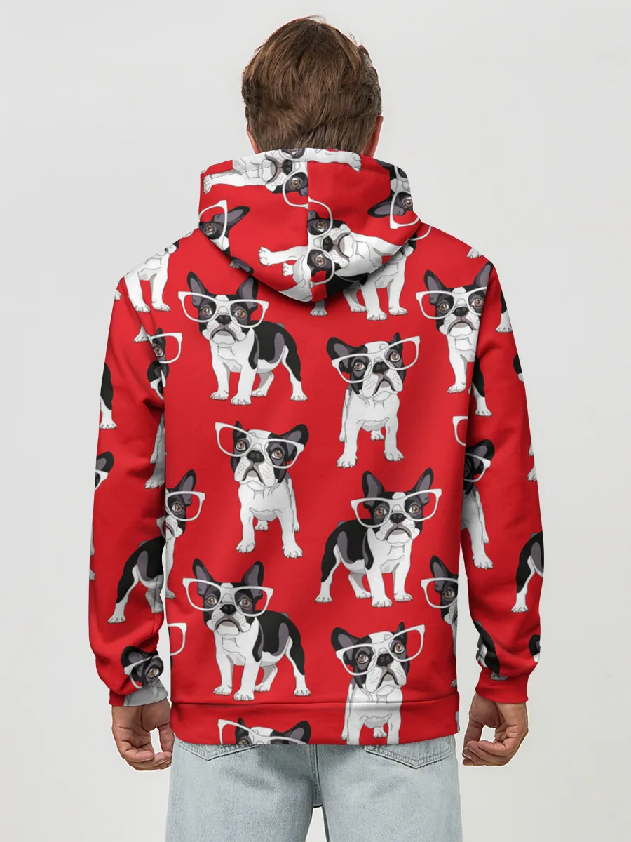 Худи мужской база хлопок / Французские бульдоги