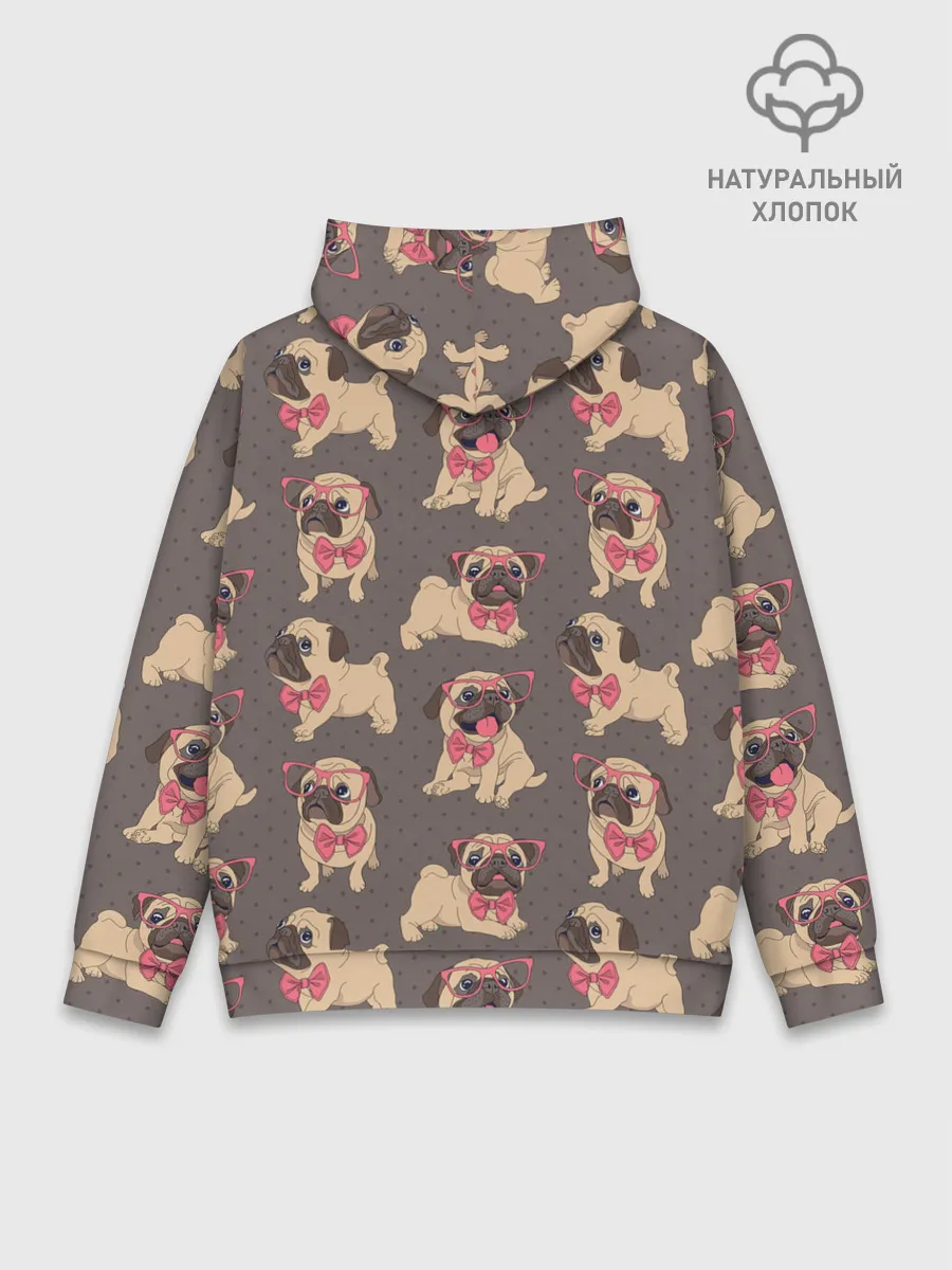 Худи мужской база хлопок / Мопсы